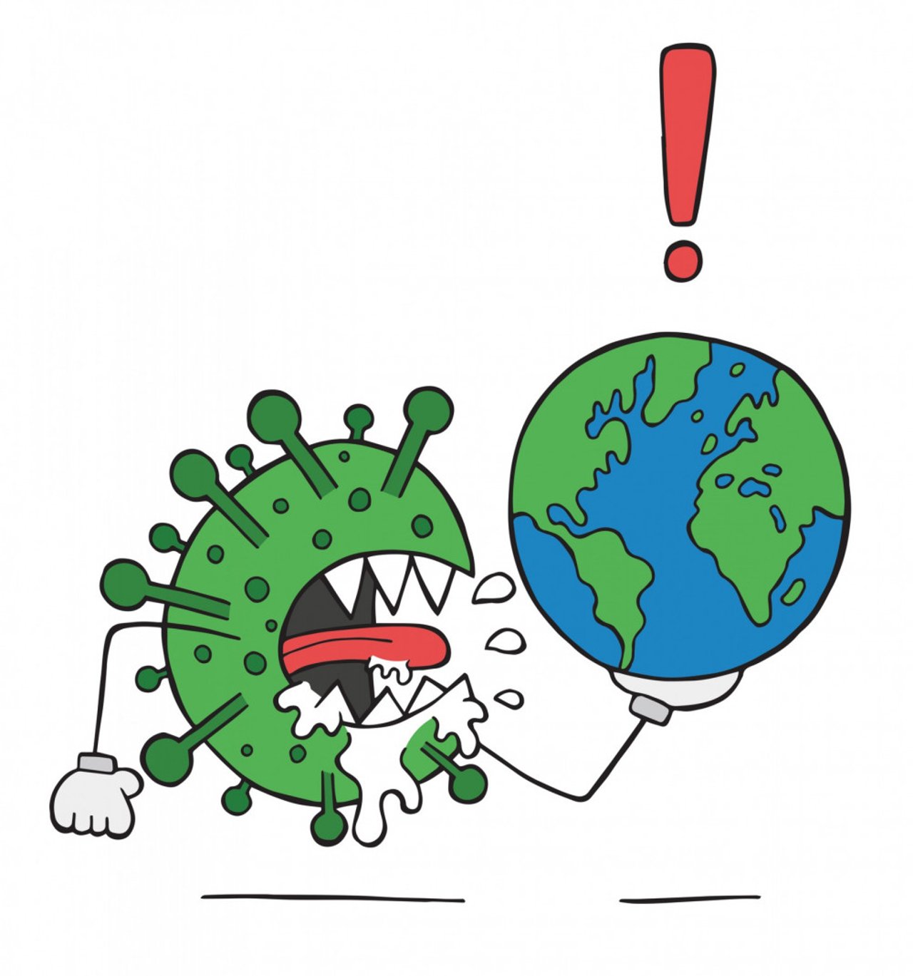 Coronavirus holding the planet earth and harming it 