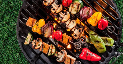 Vegetables on a bbq.