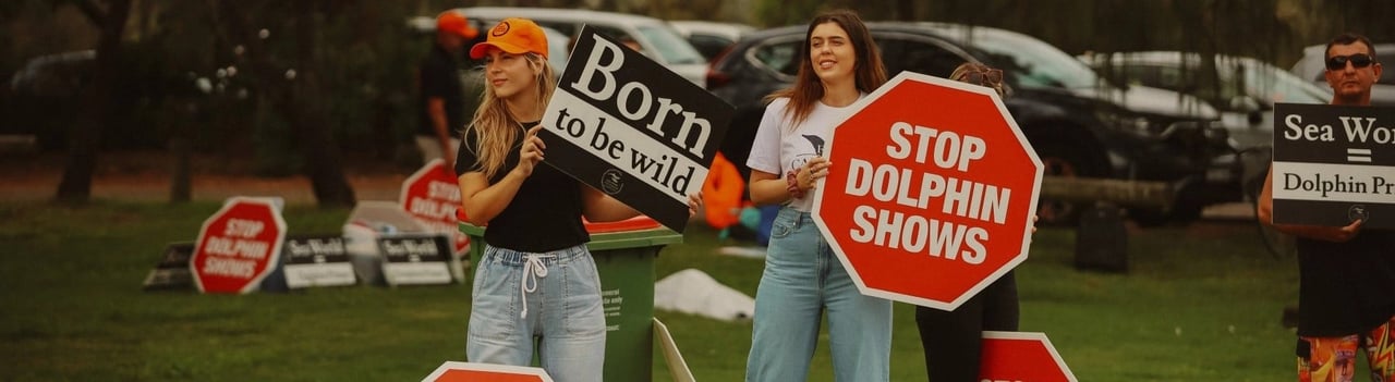 Peaceful demonstration at Sea World Australia